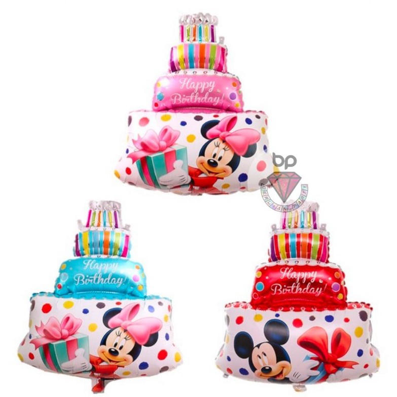 Balon Foil Cake Mickey Minnie Mouse / Balon Minnie Mouse / Mickey Mouse Mini
