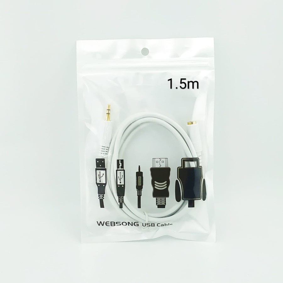 Websong Kabel Audio Sambungan Aux 3.5mm  1.5M