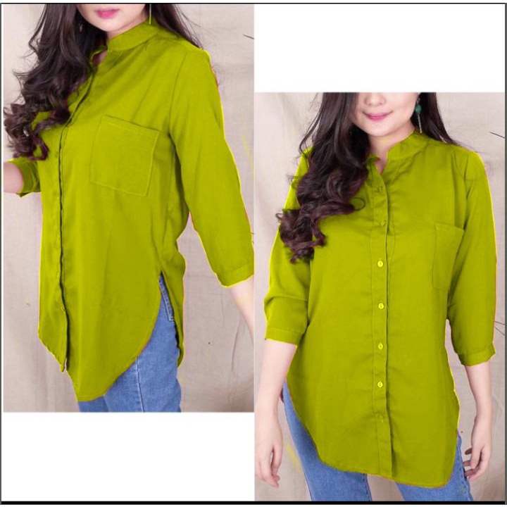 REAL PICTURE Blouse / Kemeja Wanita Lengan 7 per 8 / Kemeja Wanita BIG SIZE