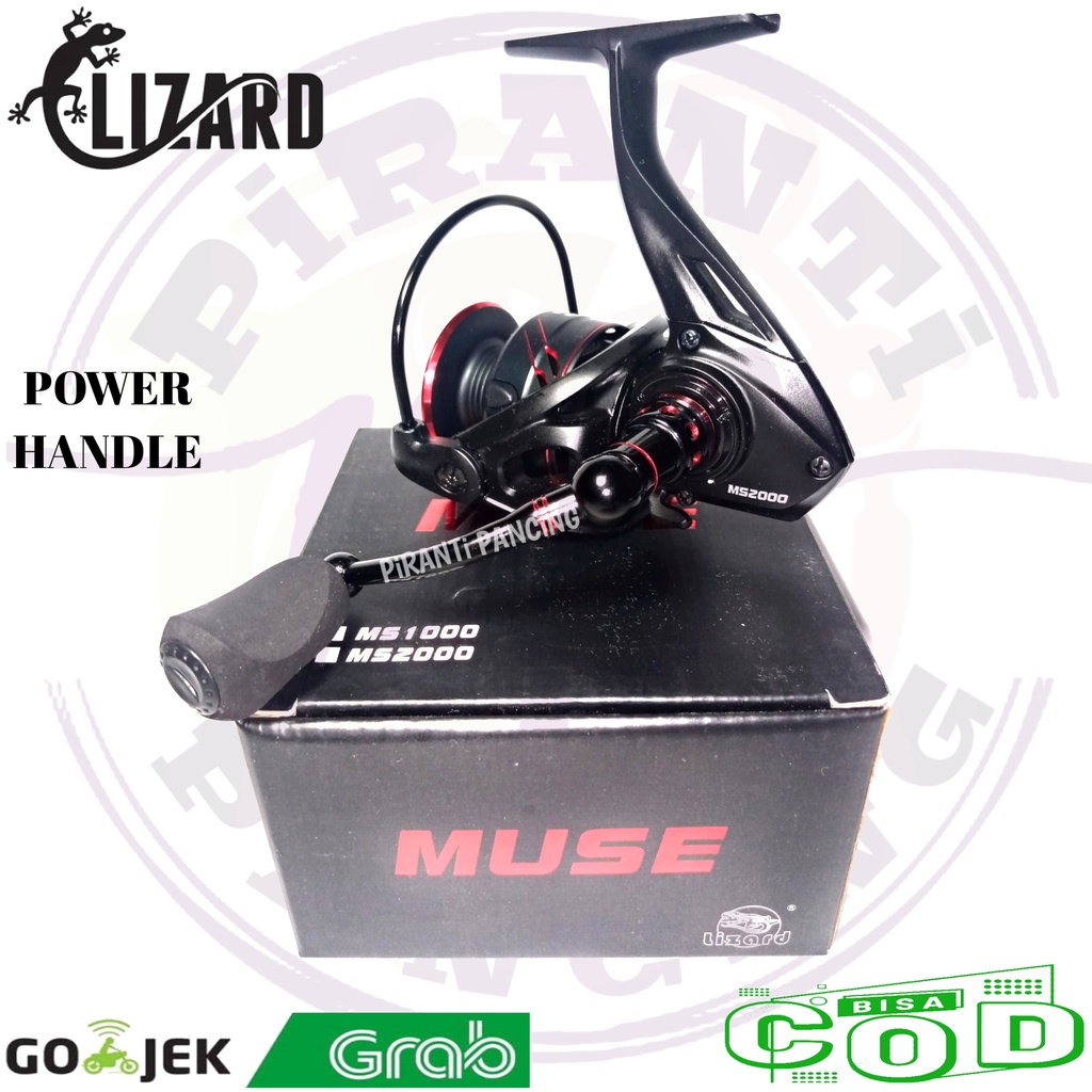 REEL LIZARD MUSE 2000 POWER HANDLE REEL PANCING SPINNING UNTUK GALATAMA GALAPUNG REEL UL CASTING KOL