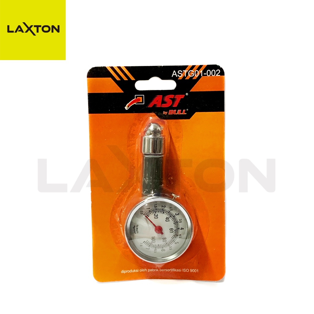 Ast Tire Gauge alat pengukur tekanan ban model dial jarum jam 100psi