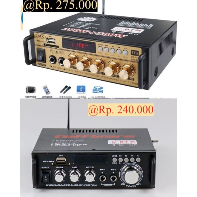 AMPLIFIER BLUETOOTH 600 WATT AC / DC USB KARAOKE