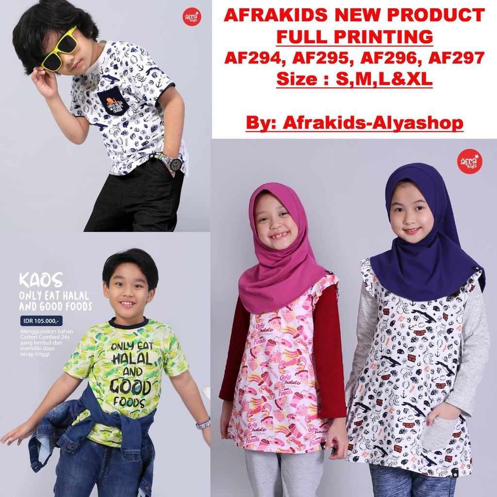 Kaos Afrakids couple FULL SABLON AF296 + AF297 &amp; AF294 + AF295