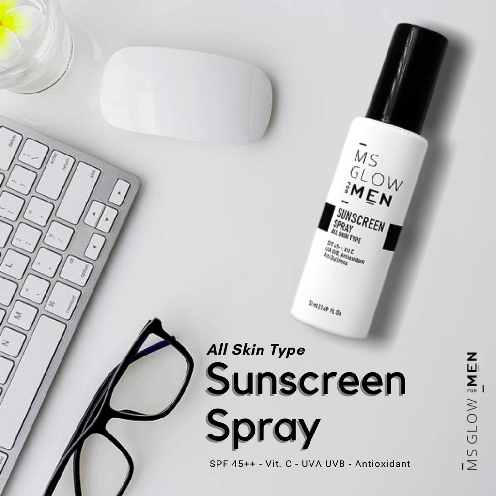 MS Glow For Men Sunscreen Spray GIRLSNEED77 Dapat Melindungi dari Sinar UV dan Mencerahkan Kulit Wajah