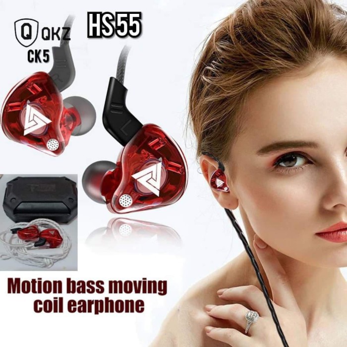 EARPHONE HEADPHONE SPORT RGB ORIGINAL QKZ - CK5 STEREO BASS MURAH BERGARANSI