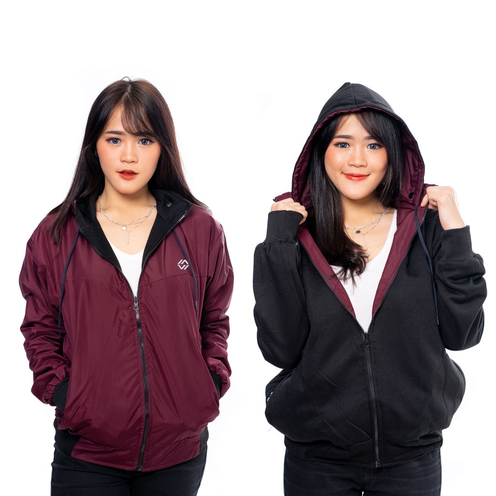 HEYLOOK Project - Jaket Wanita Bolak Balik Jaket YUKI Hodie Wanita Distro Terbaruu