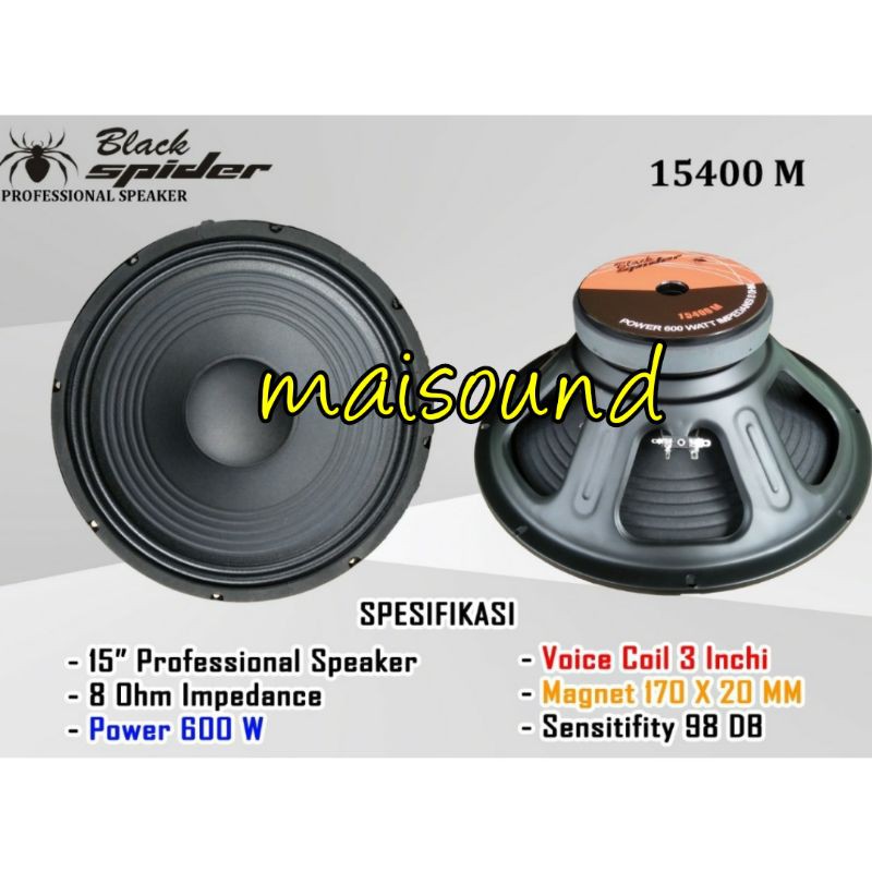 SPEAKER BLACK SPIDER 15 INCH 15400 M KOMPONEN BLACKSPIDER 15400M ORI