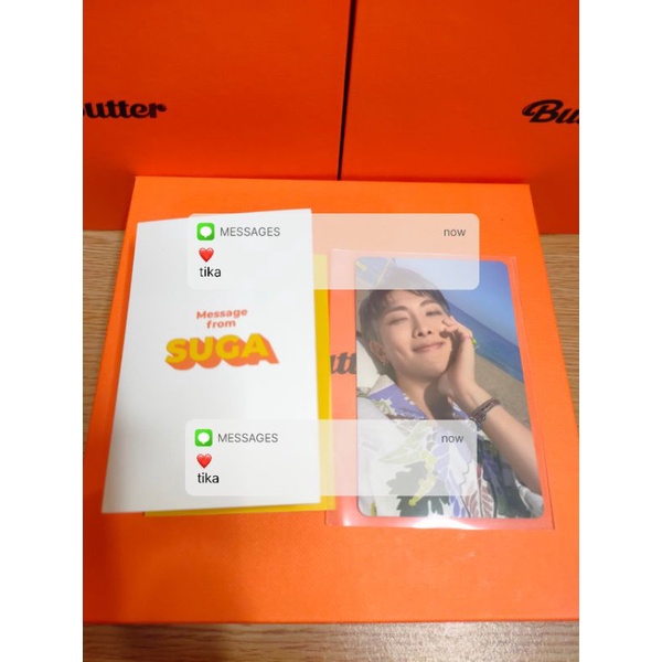 READY STOCK BTS NAMJOON RM PHOTOCARD SUGA MESSAGE UNSEALED FULLSET BUTTER ALBUM CREAM