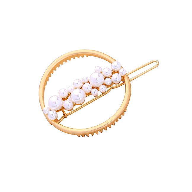 LRC Jepit Rambut Fashion Gold Pearl Hairpin f39625