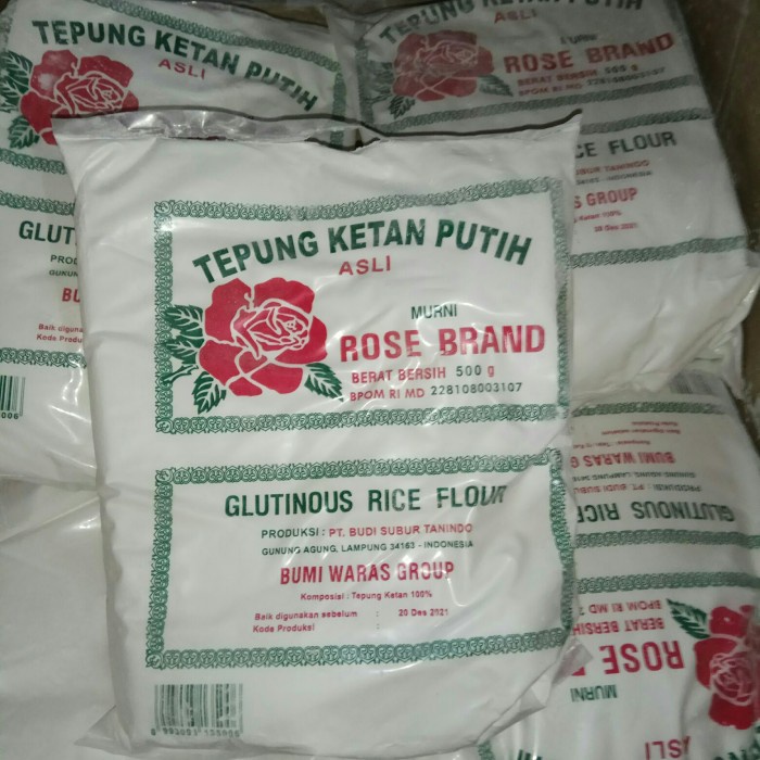 

Ketan-Beras-Tepung- Tepung Ketan Rose Brand 500Gr -Tepung-Beras-Ketan.