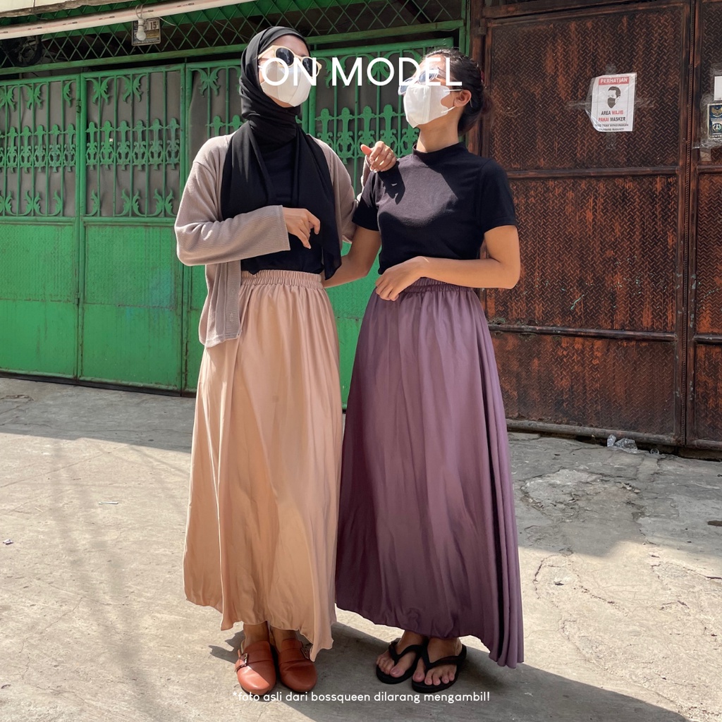 ROK POLOS WANITA / BASIC SKIRT / ROK WANITA / ROK MUSLIMAH ( 100% ORIGINAL )