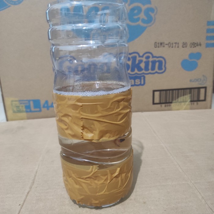 botol aqua bekas 1500ml 1.5 l cupang gojek grab - polos / bening