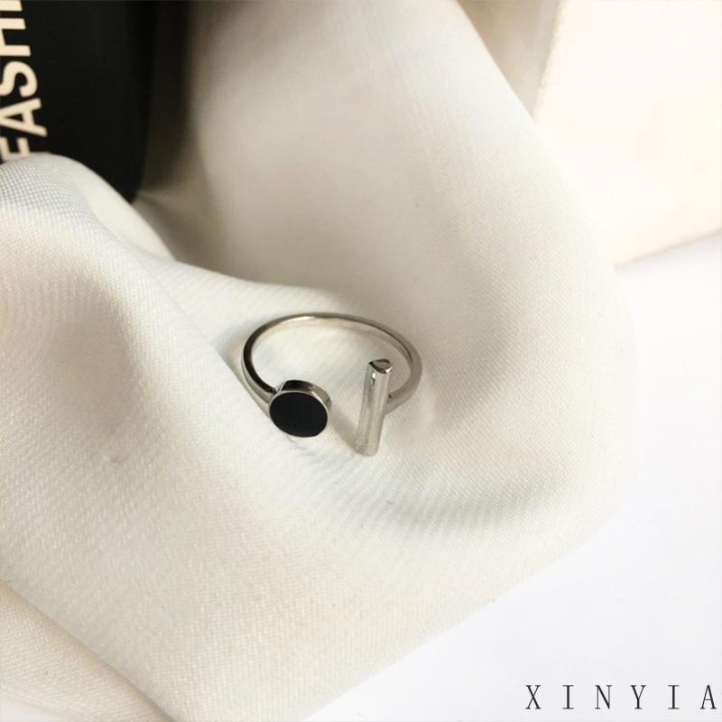 【COD】Cincin Jari Telunjuk Model Terbuka Desain Bulat Warna Hitam