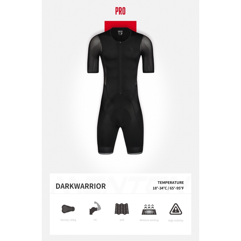 Monton Skinsuit Mens Pro Darkwarrior Short Sleeve