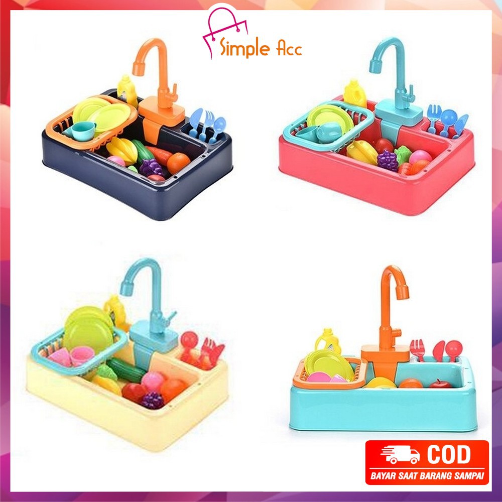 ~COD~ DO-M31 M109 Mainan Anak Kitchen Sink Tempat Cuci Piring Set Mainan Wastafel BISA KELUAR AIR-Wastafel 6058