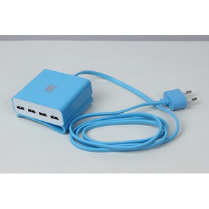 USB CHARGER 4 PORT LOCA (REAL HIGH POWER 6.2 AMPERE ) - BIRU
