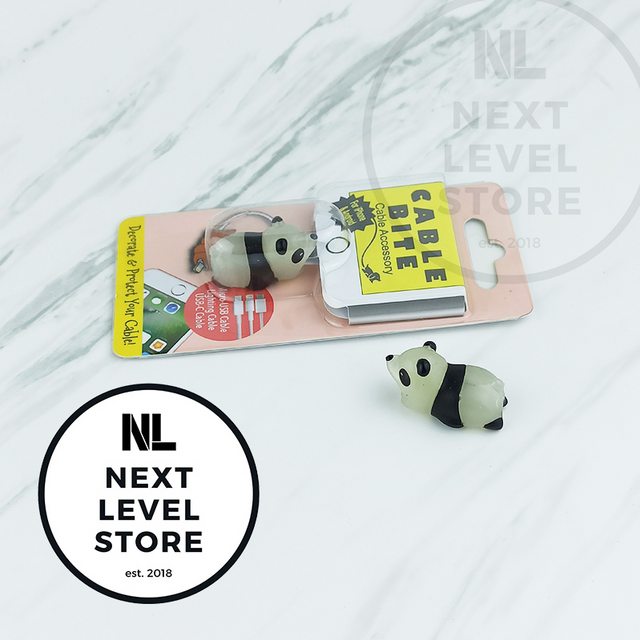 Panda - GLOW IN THE DARK Cable Bite Cute Protector Pelindung Kabel