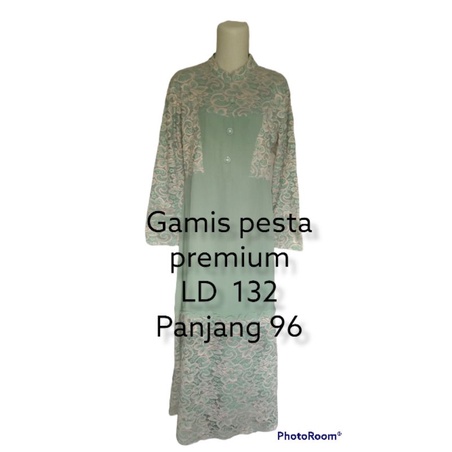 gamis pesta premium warna hijau wardah