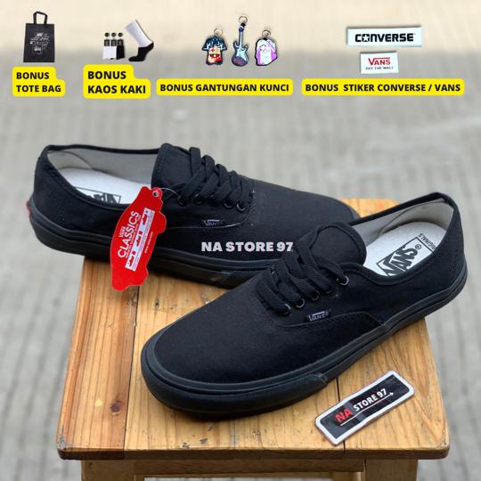 vans autentic full black premium quality grade original sneakers casual terbaru termurah terlaris