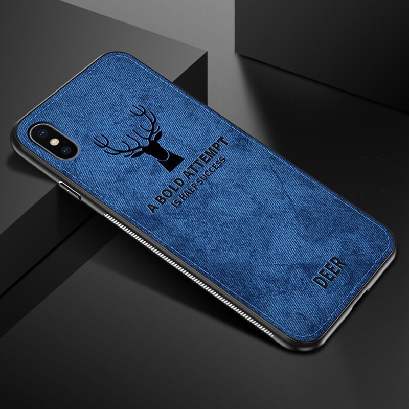 Soft TPU edge Canvas Embossed Deer Phone Cases For Iphone X Xs Max Xr 8 7 6 6s Plus Cover