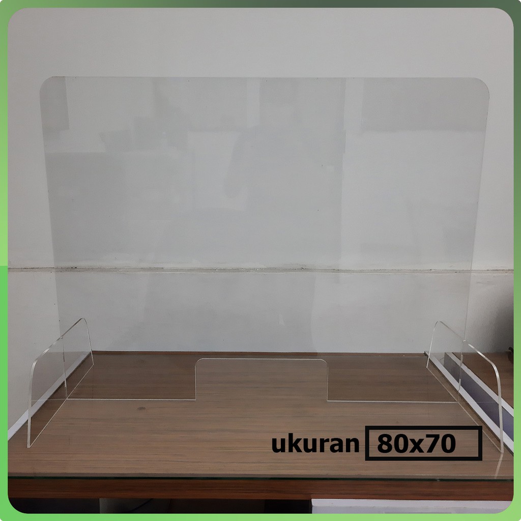 Sekat Meja Anti Corona 80x70 - Sekat Kasir, Sekat Teller, Sekat Serbaguna  Bahan Acrylic/Akrilik