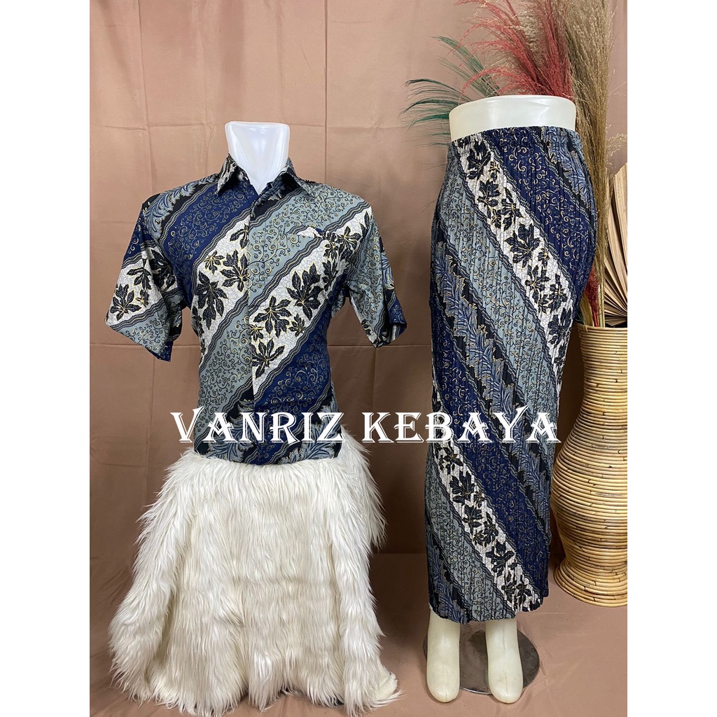 BATIK COUPLE / BAJU BATIK COUPLE LENGAN PENDEK/ BATIK SET / BATIK LENGAN PENDEK / BATIK COUPLE ROK PLISKET / ROK PLISKET BATIK COUPLE