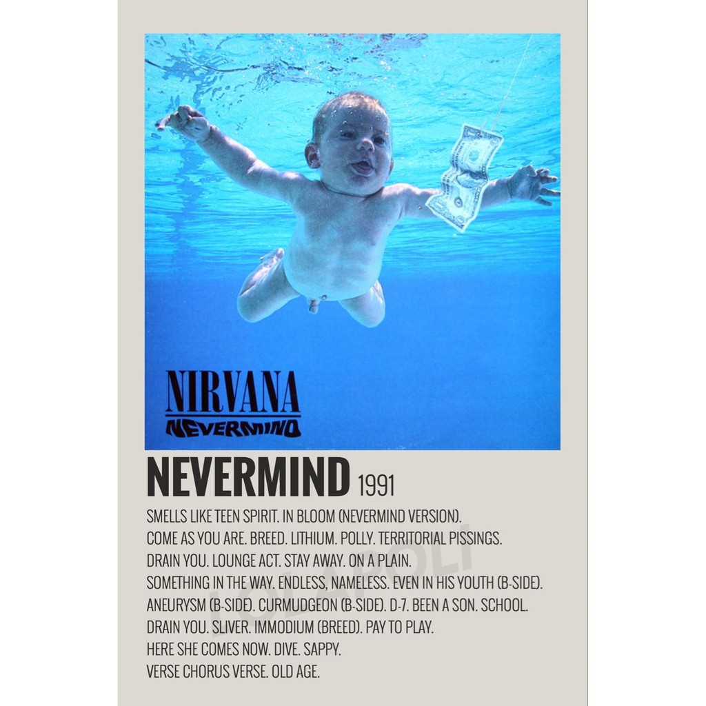 Poster Cover Album Nevermind - Nirvana