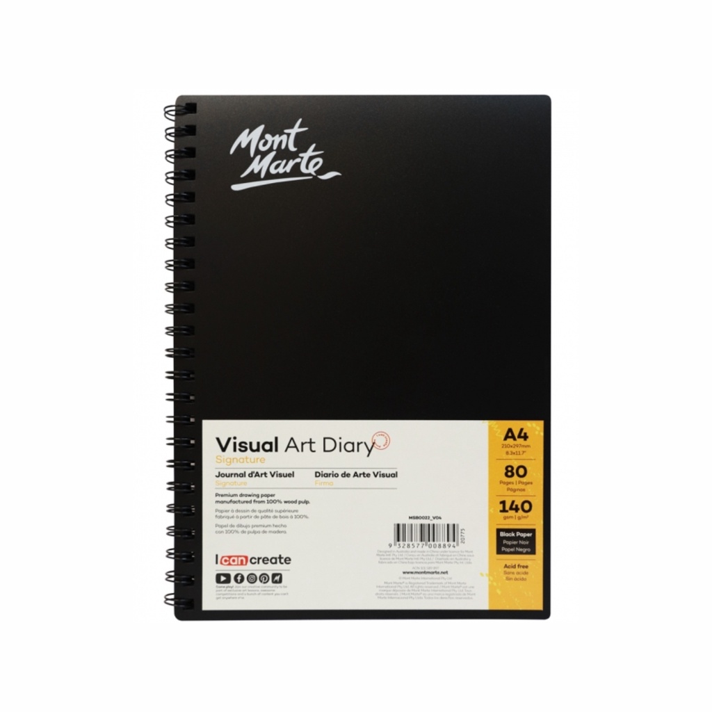 

MM Visual Art Diary Black 140gsm A4 80page TYPE MSB0022