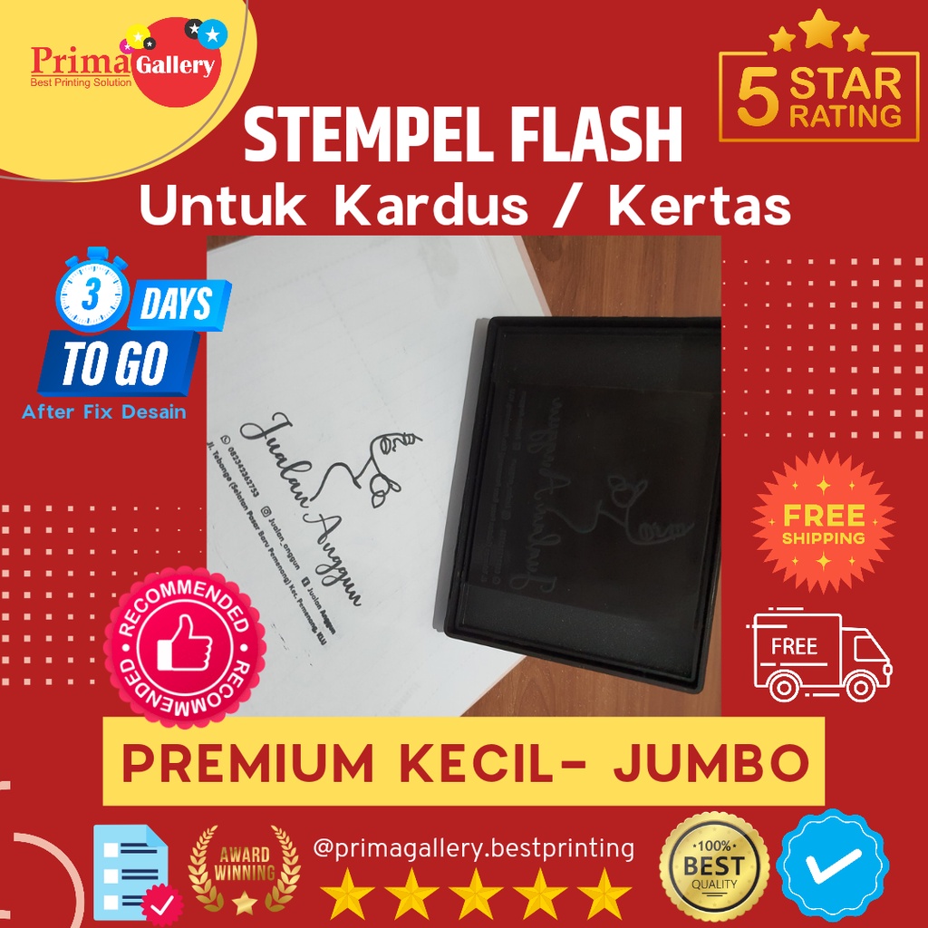 

STAMPEL / STEMPEL FLASH OTOMATIS KARDUS KEMASAN flash stamp DINAS TOKO MEREK LOGO TULISAN LEGALISI