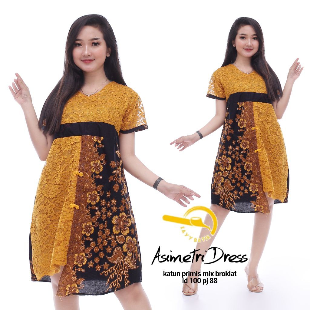 DRESS BATIK BRUKAT DRESS BROKAT DRESS BATIK PENDEK DRESS BATIK BROKAT PENDEK