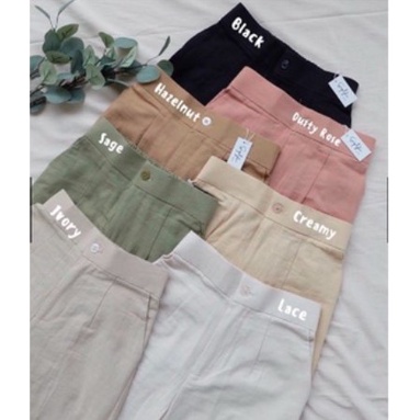 IMF CELANA KULOT LINEN / CELANA LAURA SLIM KULOT KEKINIAN SEOUL CELANA HIGHWAIST KULOT LINEN PREMIUM MURAH BISA COD