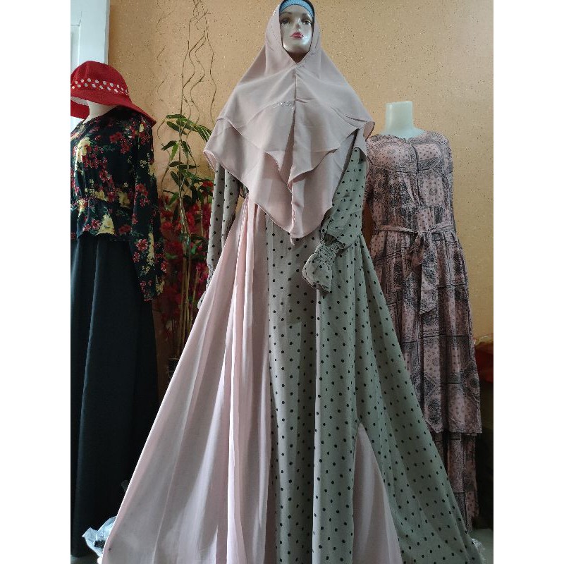Gamis Syar'i Polka by NK MUSLIMAH