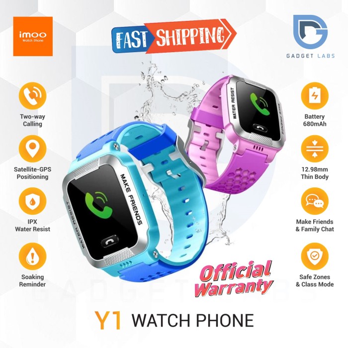 IMOO Y1 Watch Phone Smartwatch Anak - Garansi Resmi - IMOO Y1 UNGU