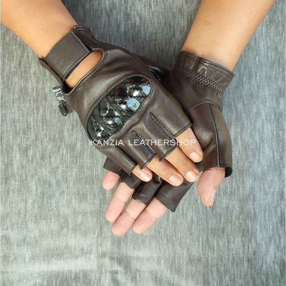 Sarung Tangan Motor Kulit Batok Protektor Leather Gloves