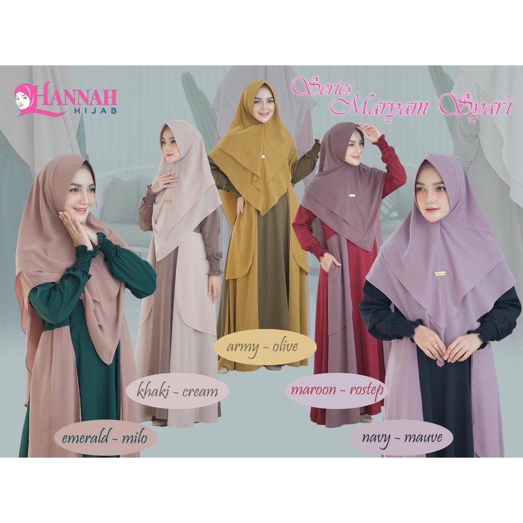 GAMIS SYARI SET KHIMAR BAHAN ITY CREPE MIX CERUTY BABYDOLL