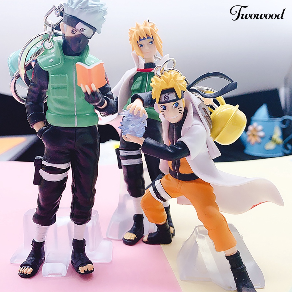5pcs / Set Gantungan Kunci Desain Anime Naruto Bahan PVC Gaya Jepang