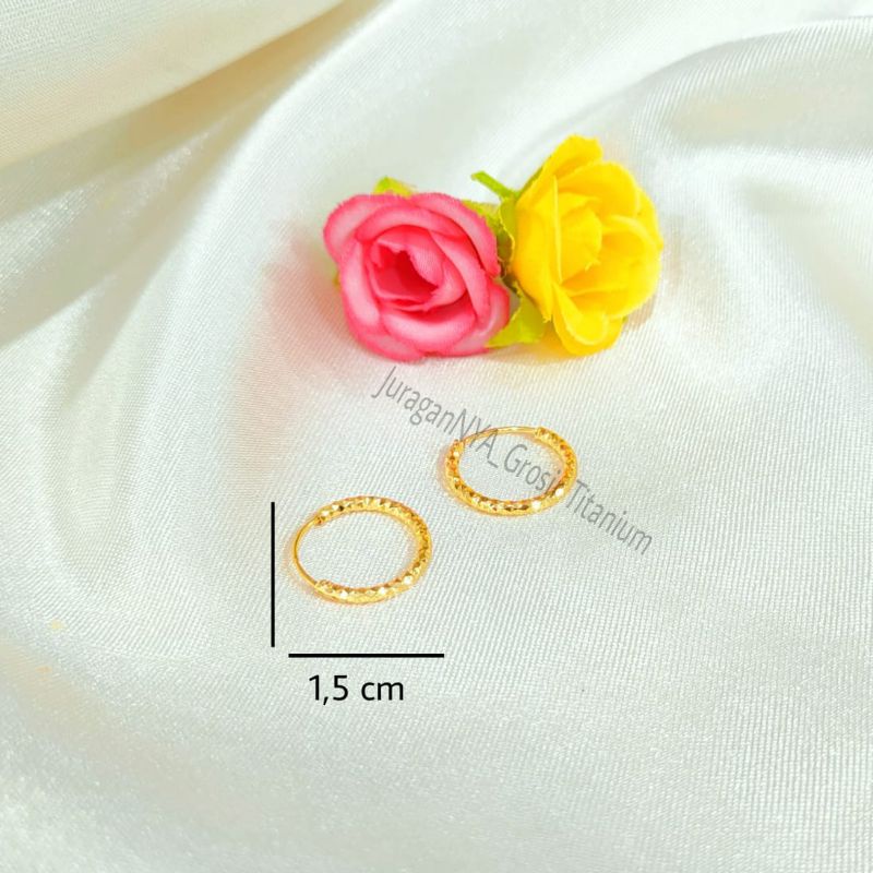 ANTING TITANIUM 316 GIPSI RING POLOS EMAS 24K ANTI KARAT