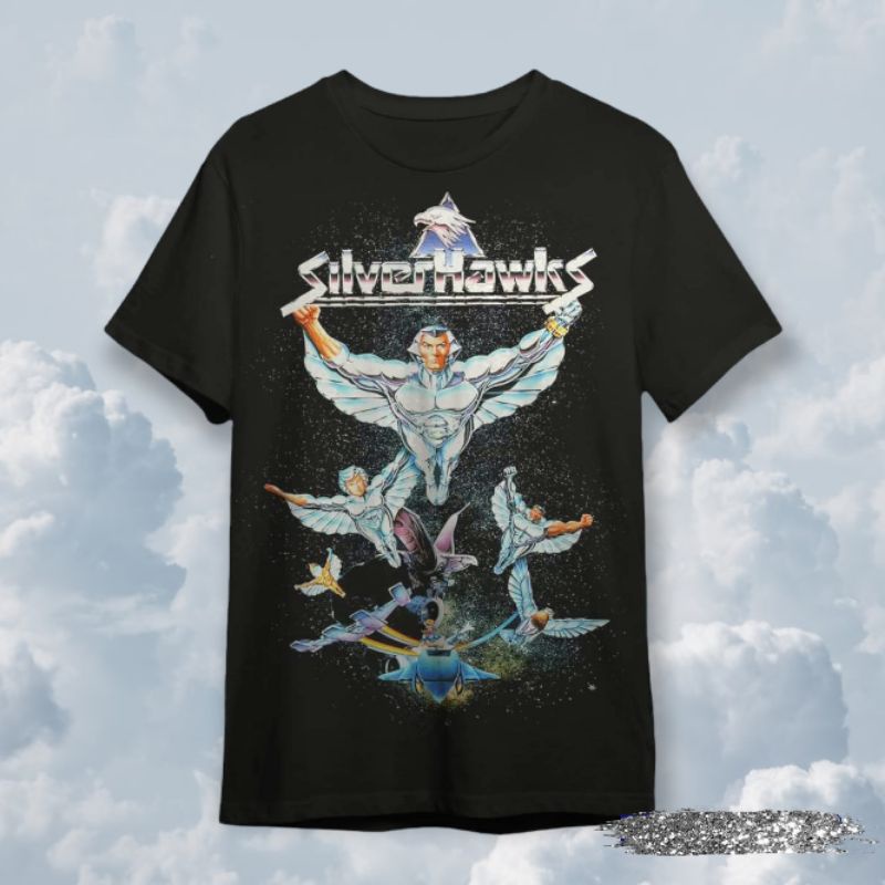 Silverhawks Vintage Anime Unisex T-shirt/Kaos Anime Silverhawaks Vintage Oversize