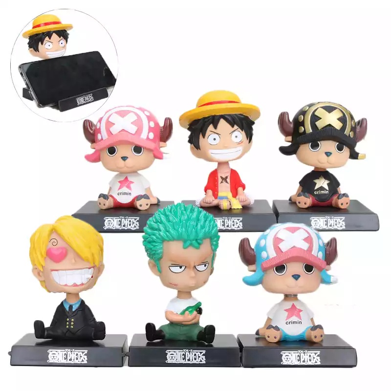 Pajangan Dashboard Mobil Figure Bobble head Pajangan Goyang One Piece Luffy Zoro Sanji Chopper