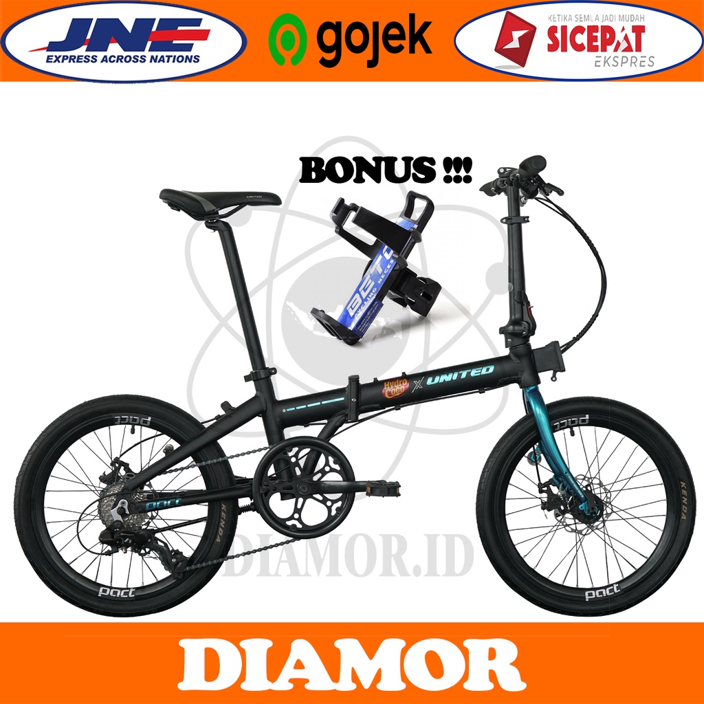 Sepeda Lipat 20 inch United pact Alloy 8 Speed Shimano Tourney