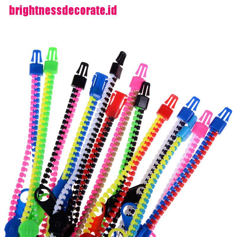 Brightid 10pcs / set Mainan Gelang Tangan Bentuk Resleting Untuk Penghilang Stress / Melatih Fokus