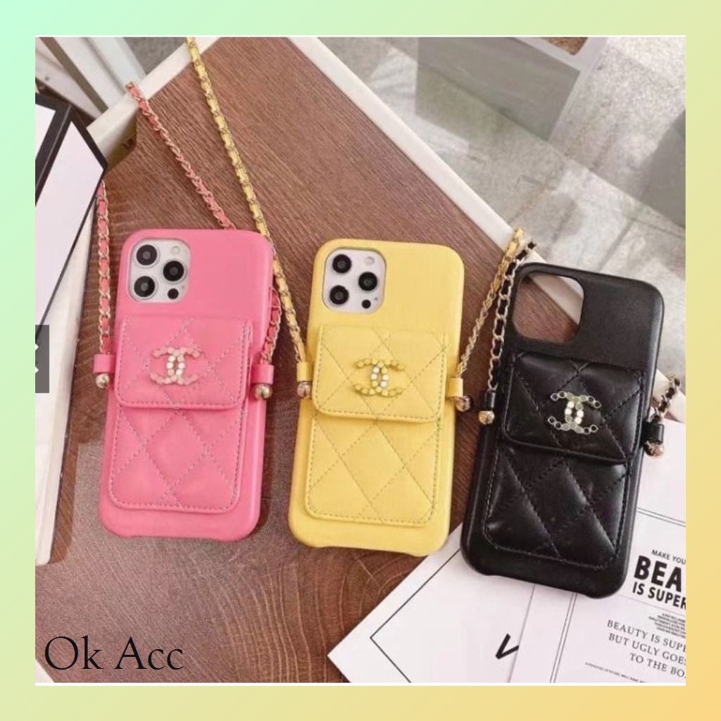 FH30 Pouch Kecil CHA*NEL + Tali Case Iphone X/Xs Xr Xs Max 11 11 Pro 11 Pro Max 12/12 Pro 12 Pro Max 13 13 Pro 13 Pro Max