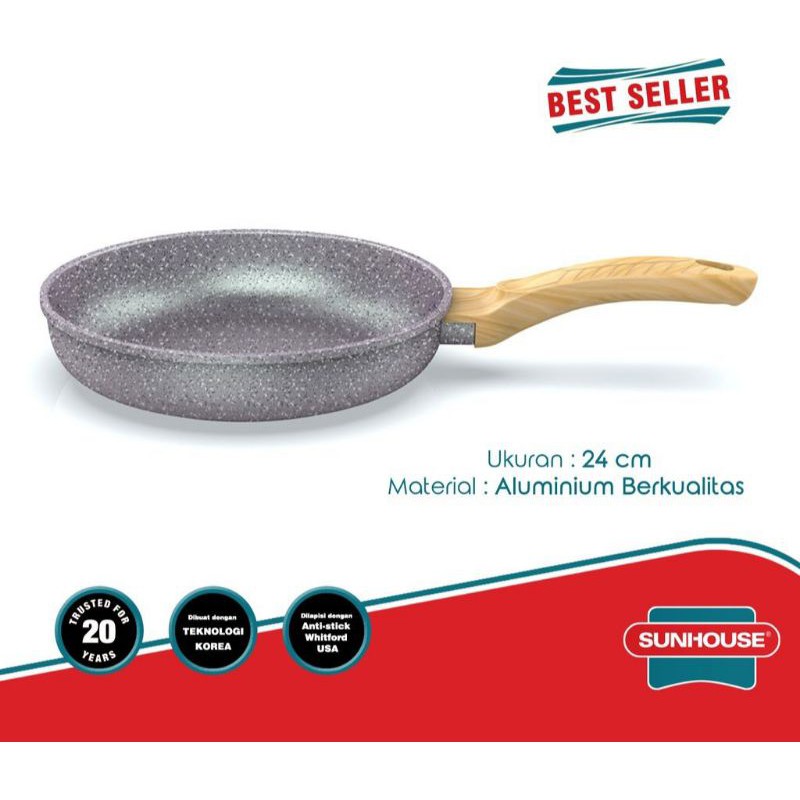 frypan granite / marbel 24 cm / penggorengan anti lengket marbel granite