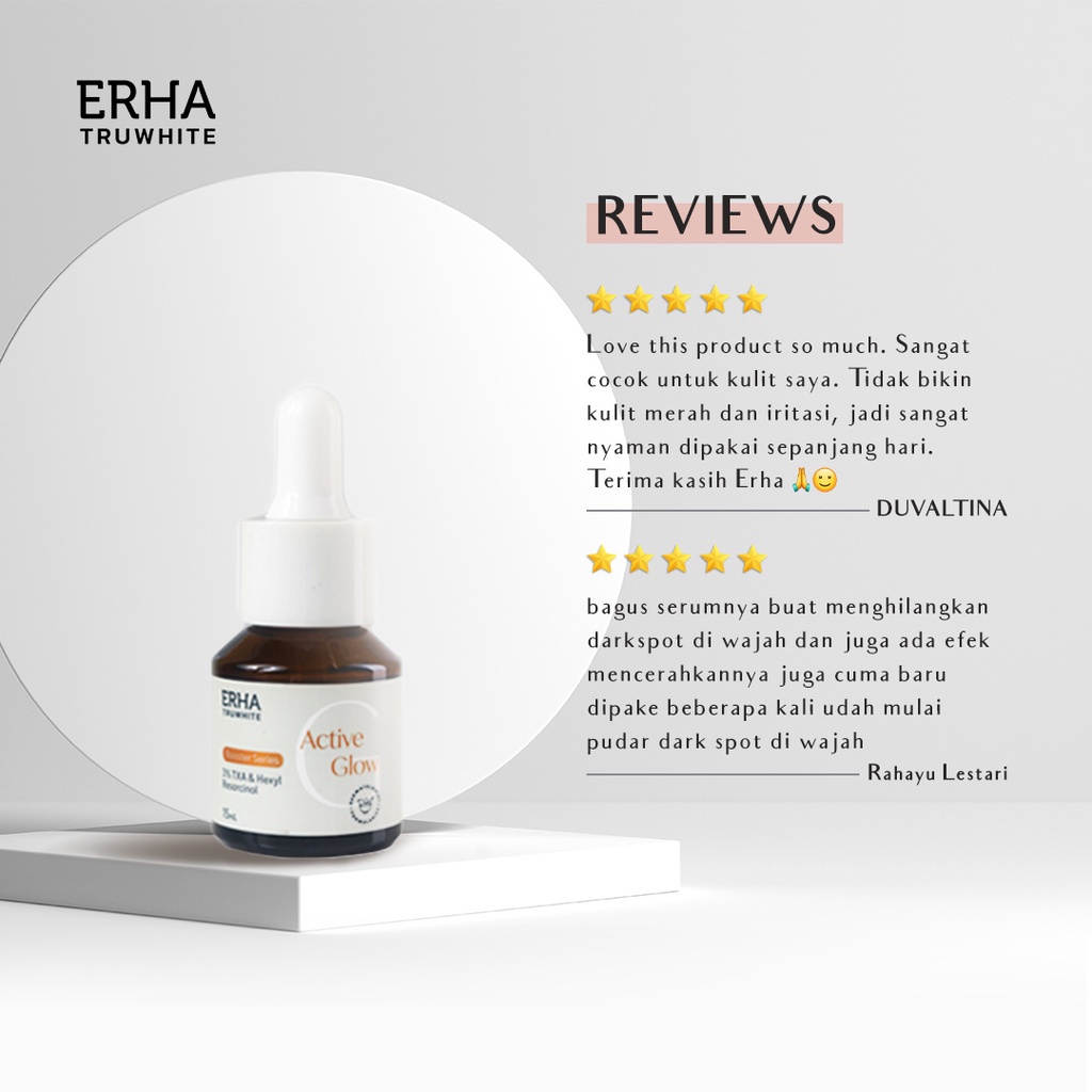 ERHA Serum Wajah 2 Pcs - Truwhite Vit C Brightening + Booster Active Glow Glam Skin