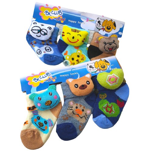 KAOS KAKI BAYI MOTIF KARAKTER BONEKA BABY SOCK KAOSKAKI NEWBORN BONEKA SET ISI 3