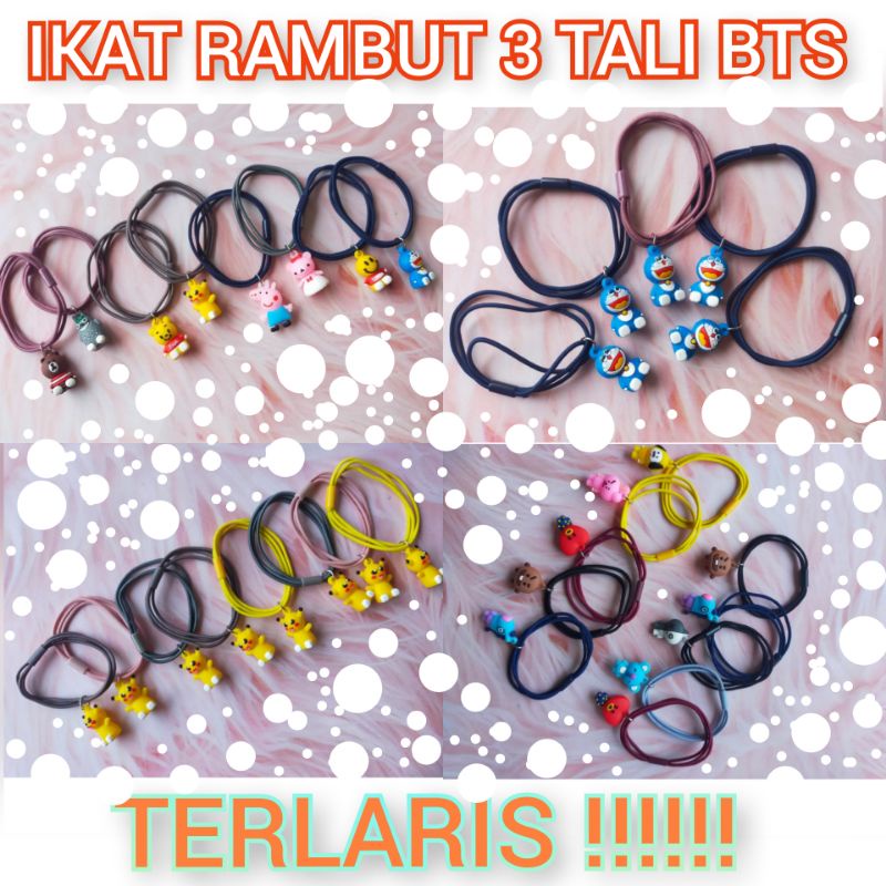 IKAT RAMBUT 3 TALI BTS / BONEKA PER PCS