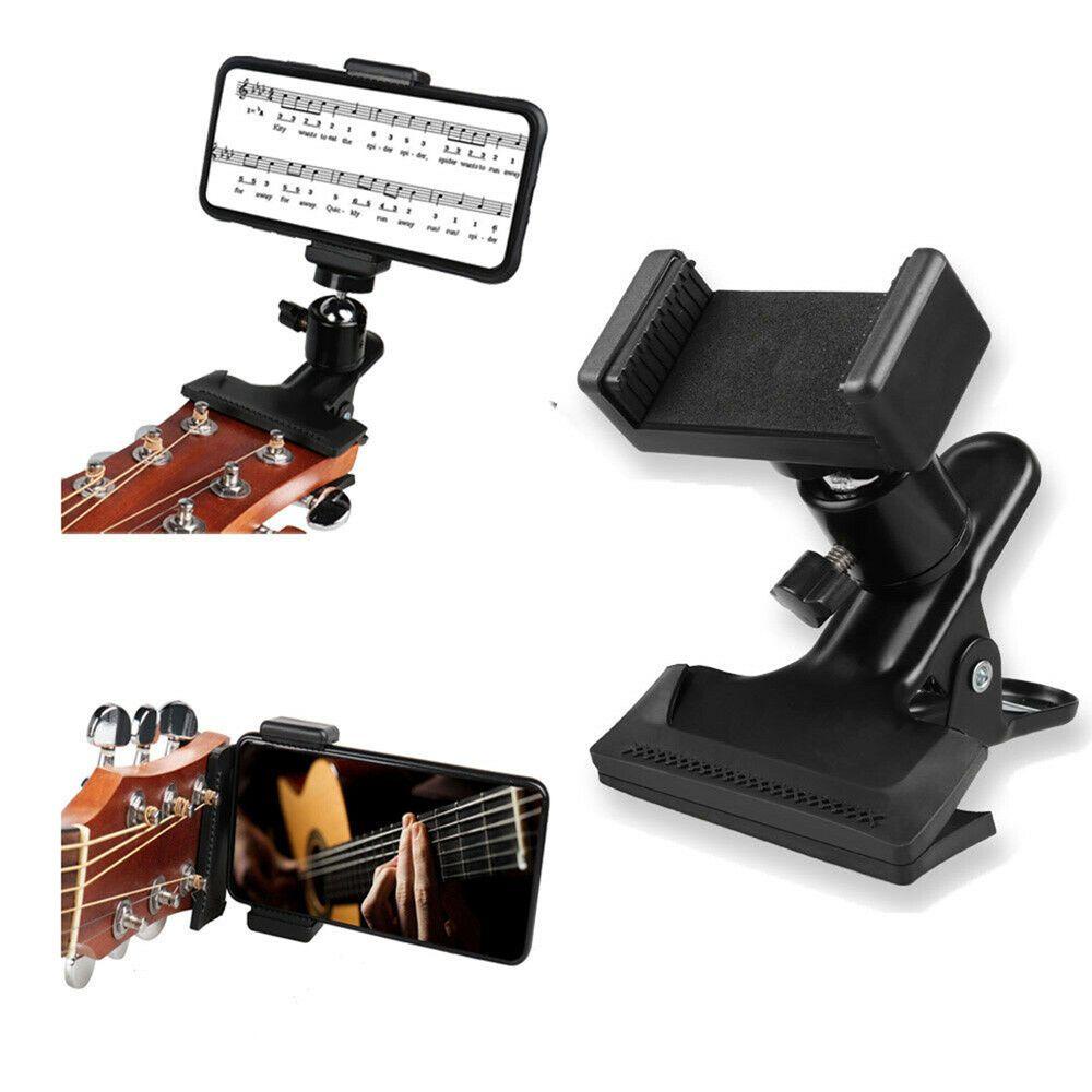 Lanfy Klip Kepala Gitar Alat Musik Multi-Fungsi Desktop Music Holder Siaran Langsung Aksesoris Gitar Bagian Gitar Tripod Klip Head