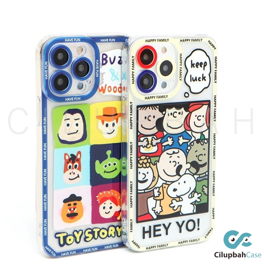 Soft Case Cartoon Snoopy and Toy Story Full Lens Cover iPhone 7 8 SE 7+ 8+ X XR XS 11 12 13 MINI PRO MAX