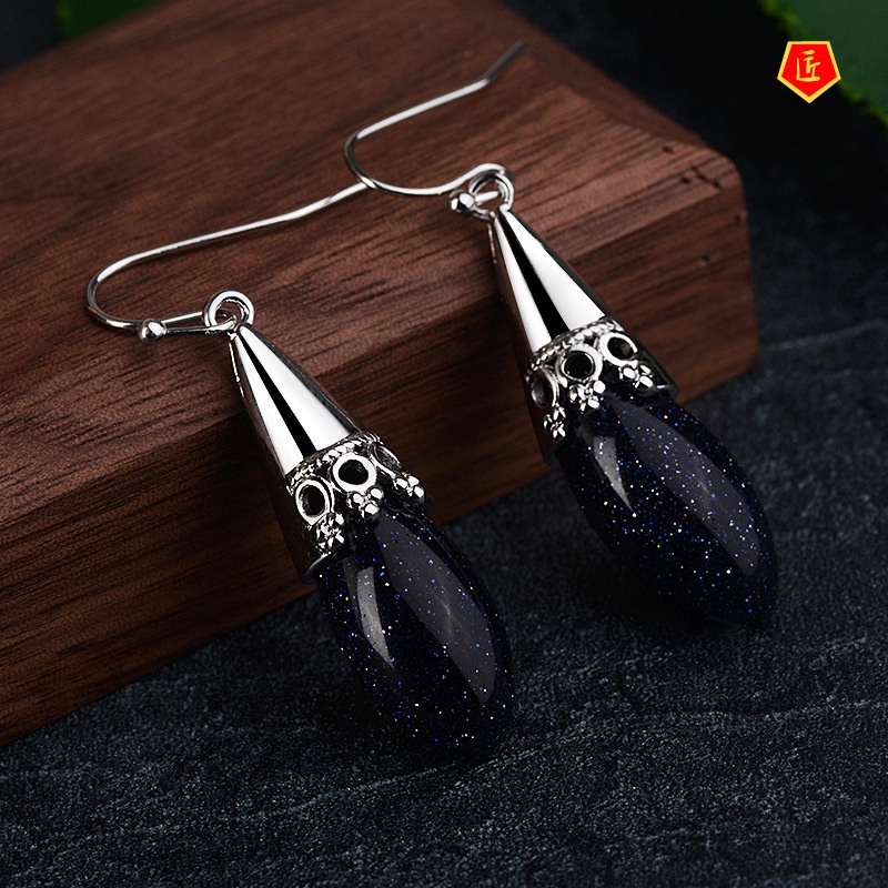 [Ready Stock]Exaggerated S925 Silver Celestite Luxury Earrings