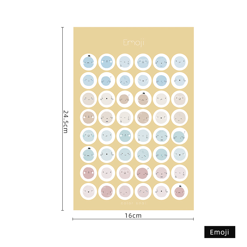 Multifunctional basic mark material sticker decoration DIY Morandi scrapbooking bullet journal postmark dot sticker-Emoji